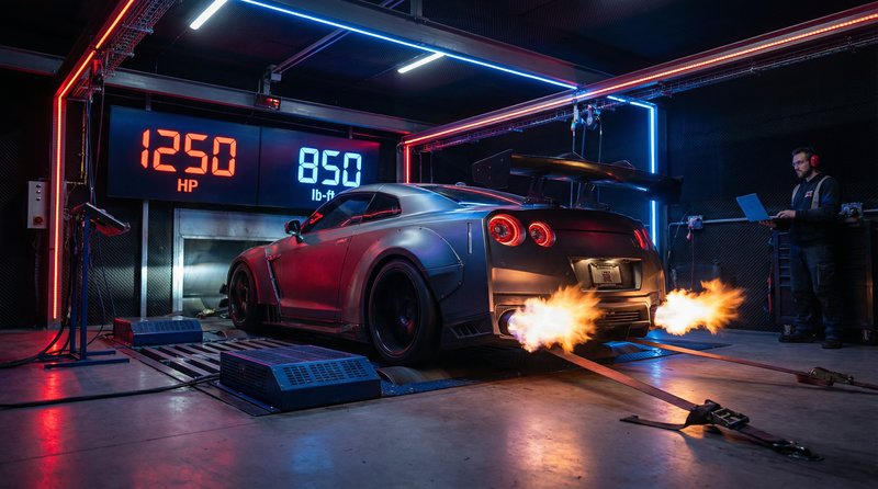 明星短视频：GT-R马力测试